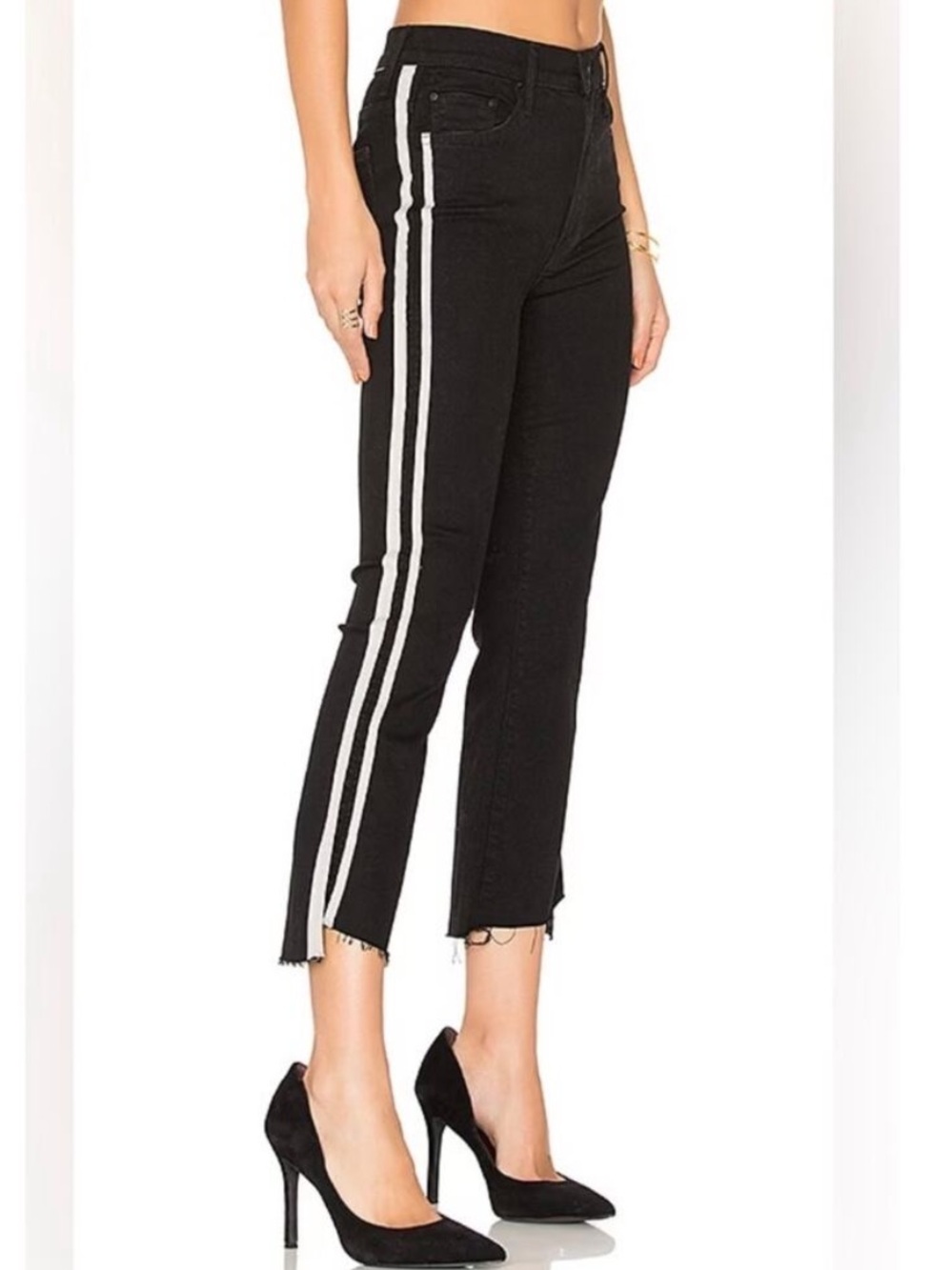 Mother Insider Crop Step Fray Jeans in Guilty Racer